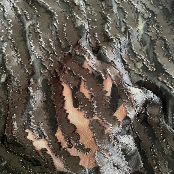 Hilton Hollis- NWT Black Sheer Tiger Print Velvet Burnout Longsleeve Top - Picture 11 of 12